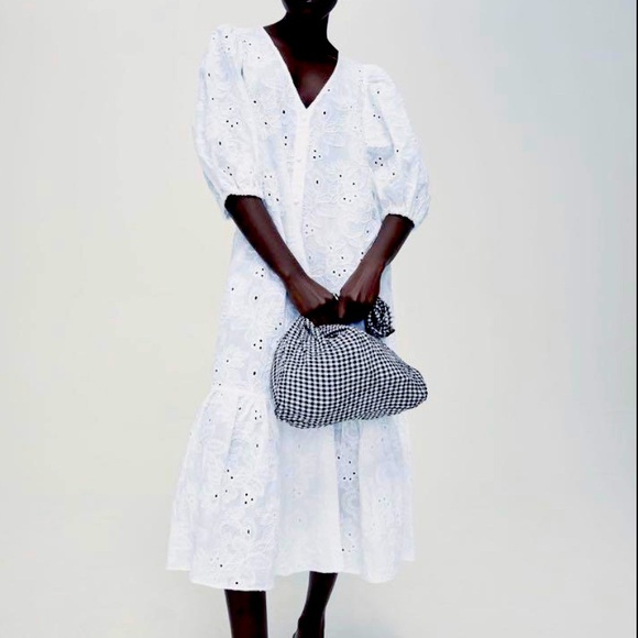 Zara Embroidered MIDI Marta Dress - Picture 2 of 9